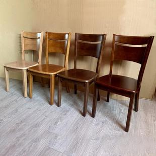 餐椅家用全实木椅子餐桌吃饭凳子靠背简约现代餐厅坐椅老式橡木质