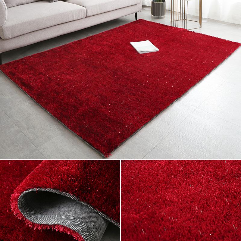 北欧客厅茶几地毯卧室家用轻奢床边毯婚纱店美容院装饰长毛绒地垫