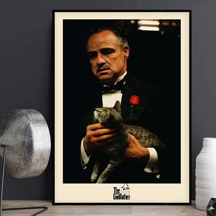 The Godfather 教父经典电影海报装饰画影院复古怀旧酒吧有框挂画