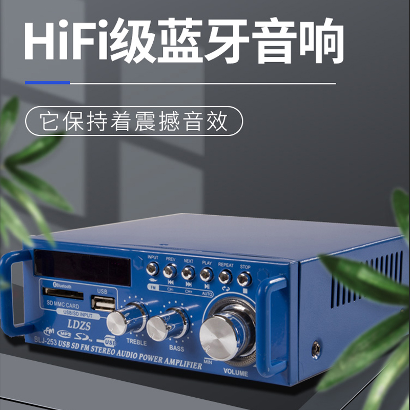 家用220v多功能插卡Mp3蓝牙大功率功放音响小型迷你12v车载功放机