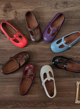 韩版童鞋2025女童秋季新款英伦风公主皮鞋儿童森系复古单鞋丁字鞋