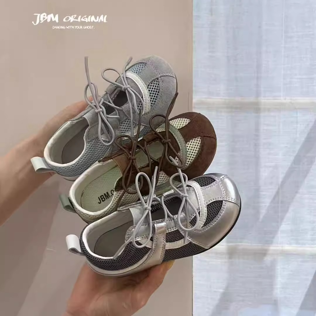 JBM 2025春夏款蝴蝶结儿童网面板鞋德训鞋运动鞋