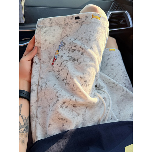 美式扎染刺绣男宽松五分篮球短裤