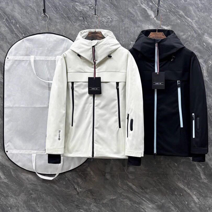 MON蒙家25秋冬新款男士户外防风防水纯色软壳连帽滑雪羽绒服外套