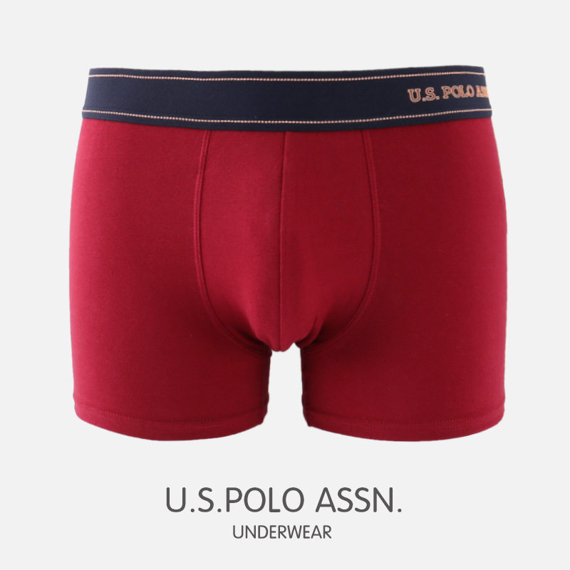 外贸内裤男出口保罗品牌男士平角裤头纯棉四角内裤棉质纯色短裤衩