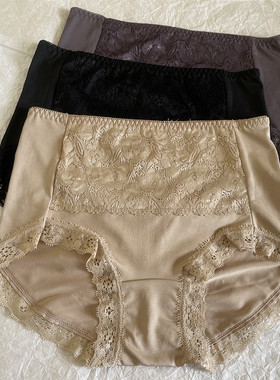 出口内裤女 日单柔软高腰弹力收腹裤 柔软牛奶丝女士提臀三角裤