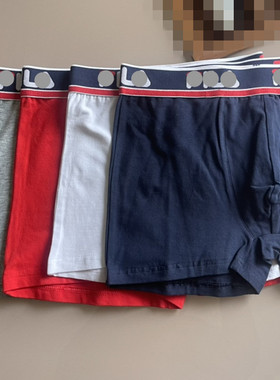 外贸内裤男出口品牌男士平角裤纯棉纯色男生舒适全棉四角短裤头