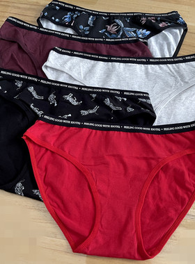 出口欧美 纯棉性感卡通字母边低腰女士三角内裤舒适包臀底裤少女