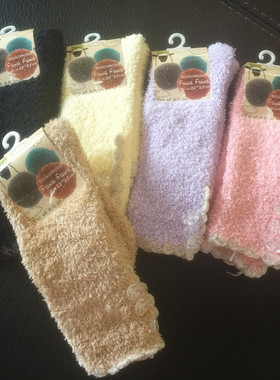 出口日本珊瑚绒袜子女士毛巾袜家居地板袜成人加绒加厚保暖睡眠袜