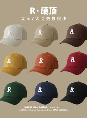 大头围R标硬顶帽子男女棒球帽休闲百搭62cm大头深顶立体鸭舌帽