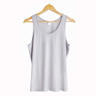 绿洲汉麻麻棉男士圆领背心简约时尚柔软二股筋透气吸湿吸汗纯色