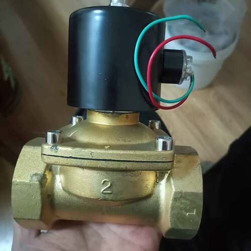 可维修广伟常闭电磁阀，型号2W-50，AC220V，铜质阀体，接口议价