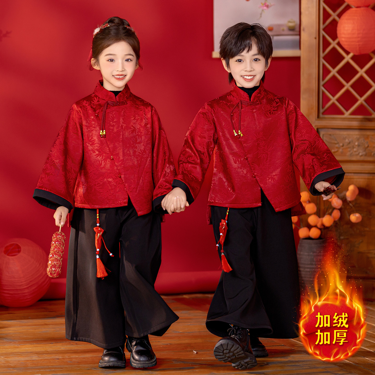 学生合唱服中式儿童红色礼服加绒秋冬套装男女童拜年服元旦演出服,童装/婴儿装/亲子装,套装,淘宝优惠券,粉丝福利购,淘宝优惠卷