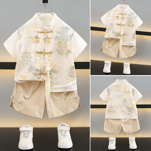 男宝周岁礼服小少爷汉服男童国风夏季套装新款儿童新中式国庆唐装