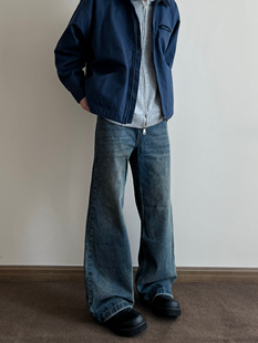 COCKTAIL复古美式 男女休闲vintage小众ins水洗 做旧磨损微喇牛仔裤