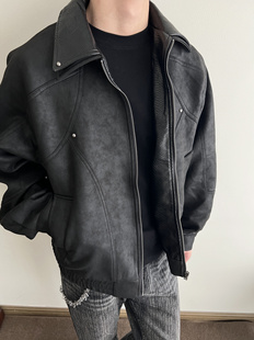 COCKTAIL BAR丨蛇年专属 蟒蛇纹拼接麂皮绒夹克外套