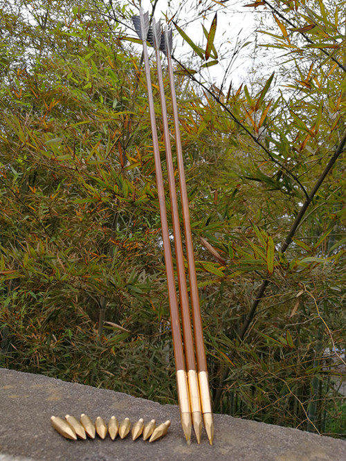 风飞体育 通节竹箭 传统弓箭  箭支 射箭器材 新品上市  竹箭 箭