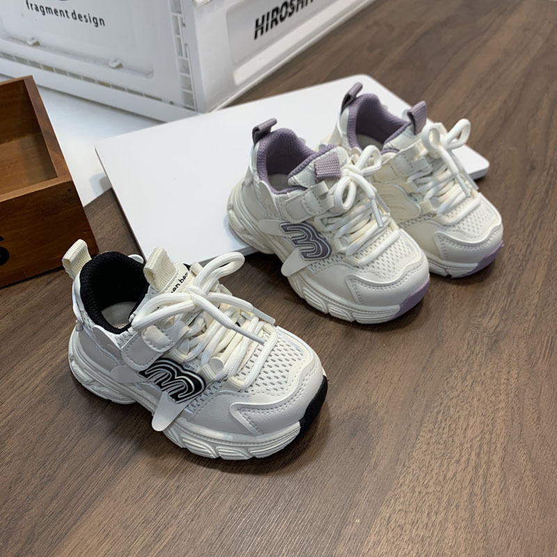 2026年春季新款时尚字母小女孩老爹鞋透气舒适男宝宝运动跑步鞋潮