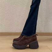 品牌真皮复古气质厚底增高8CM女鞋 一脚蹬单鞋 26春秋新款 百搭时尚