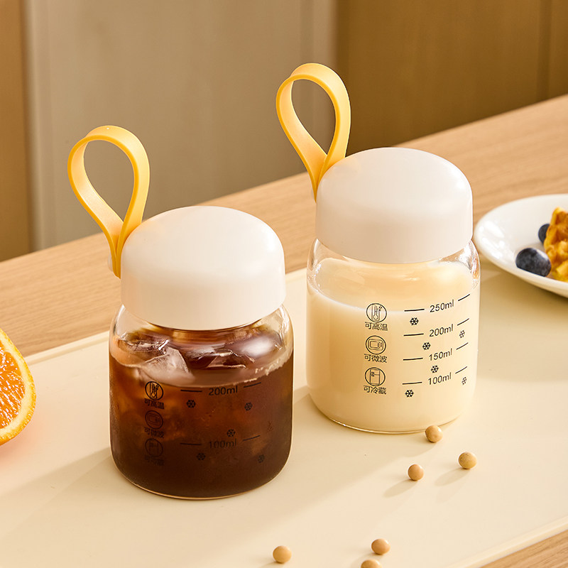 玻璃杯水杯外带果汁咖啡豆浆杯图片