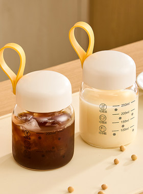 玻璃杯水杯外带果汁咖啡豆浆杯