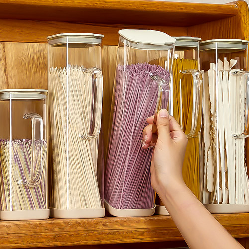 面条收纳盒杂粮挂面储存瓶食品级玻璃密封罐子义大利面干货茶叶储