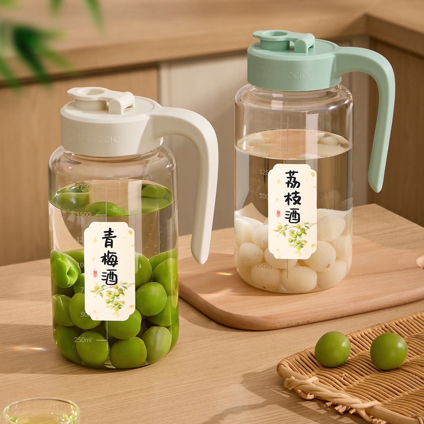 青梅酒罐密封罐泡酒玻璃瓶自酿果酒专用分装空瓶食品级酿酒的容器
