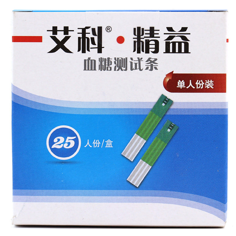 艾科精益血糖测试条 血糖仪试纸独立包装25片50片血糖测试仪试片