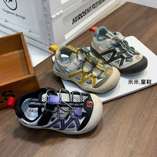 儿童运动凉鞋防踢单网女童休闲鞋夏季2026新款框子鞋男童镂空跑鞋