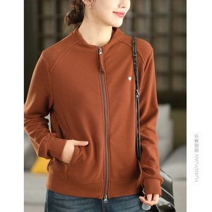 绒衫 新款 开衫 双头拉链长袖 100%棉进口双面澳绒刺绣卫衣小外套时尚