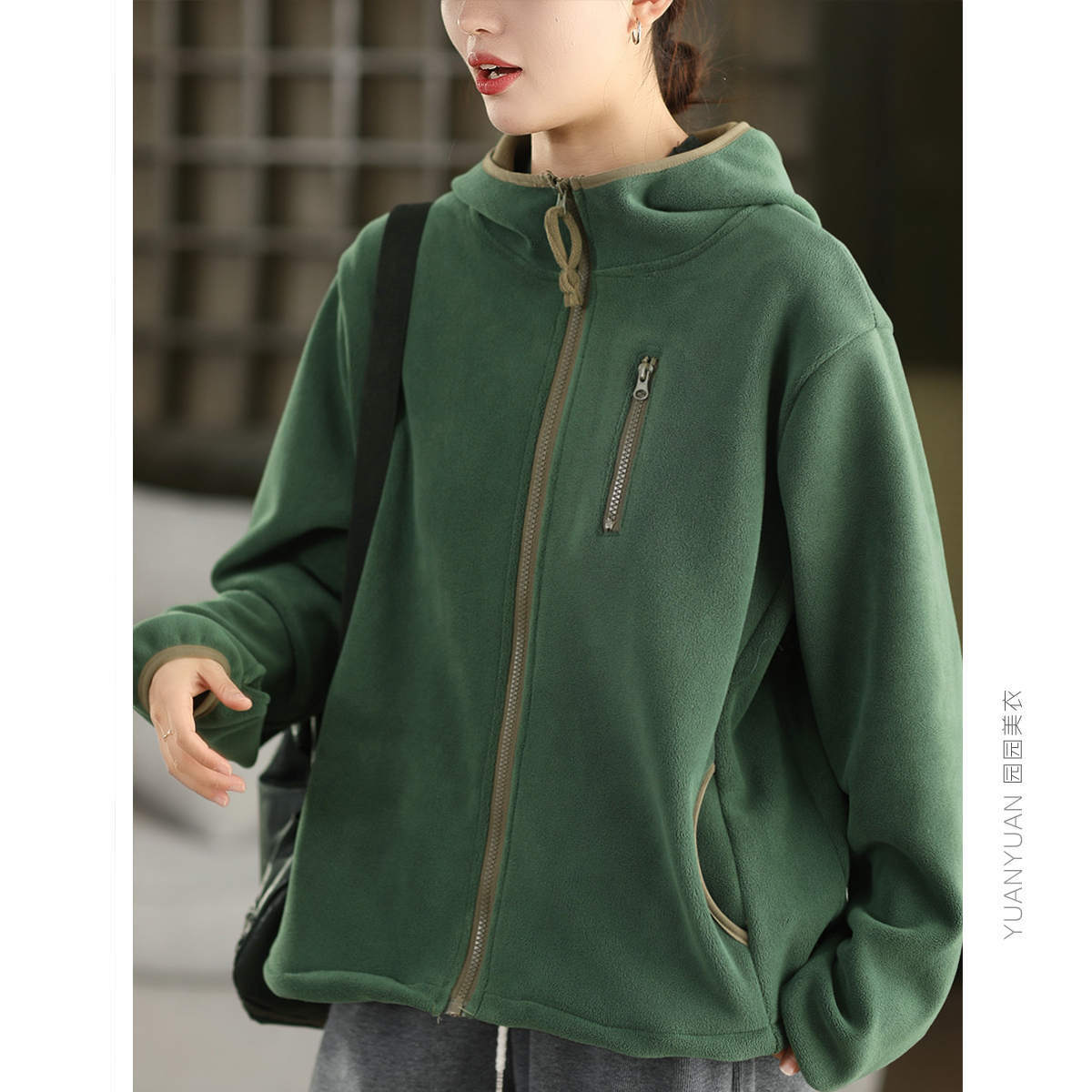 双面奥利绒加厚卫衣外套