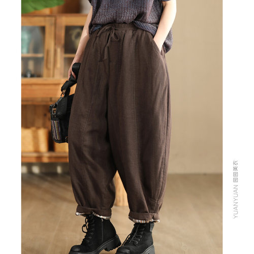 加厚夹棉保暖长裤冬季