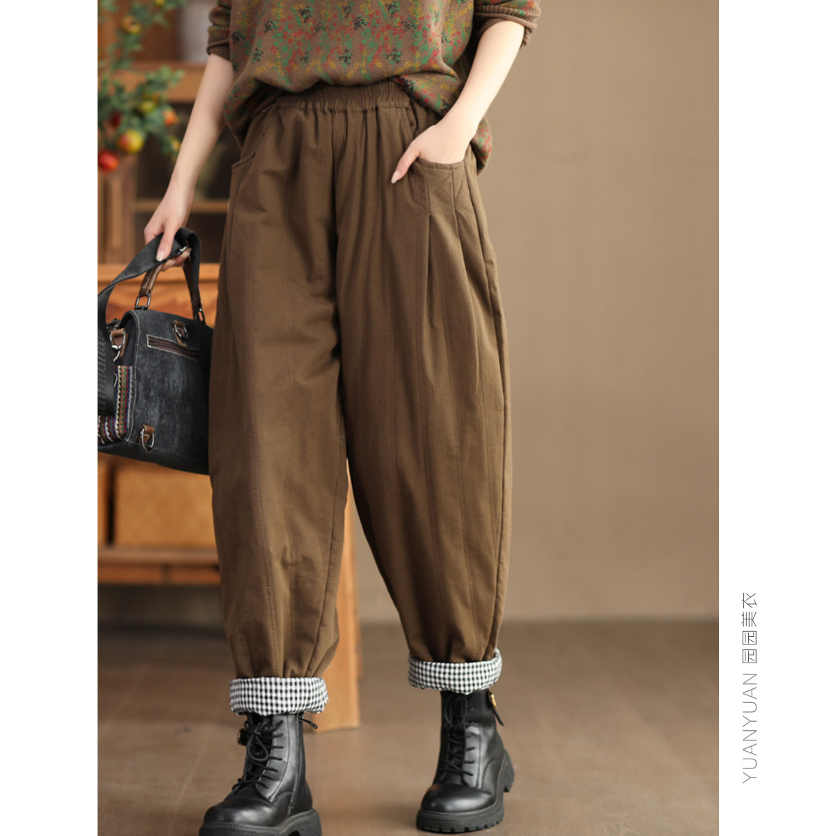 园园美衣冬季复古100%棉加厚哈伦裤女绗线夹棉休闲裤保暖棉裤长裤,女装/女士精品,棉裤/羽绒裤,淘宝优惠券,粉丝福利购,淘宝优惠卷