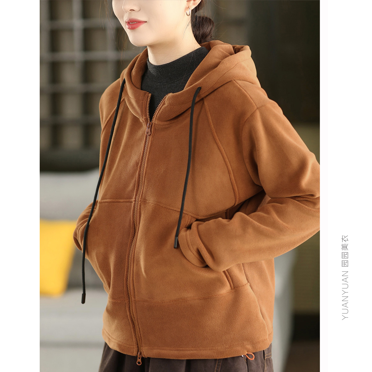 加厚奥利绒连帽卫衣外套
