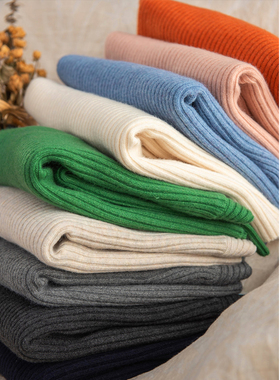 【美女BI备实用款加厚羊毛柔软】坑条显瘦针织衫女半高领套头毛衣