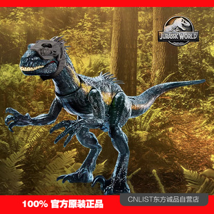美泰侏罗纪世界声效暴虐迅猛龙战斗仿真恐龙男童AR互动玩具HKY11