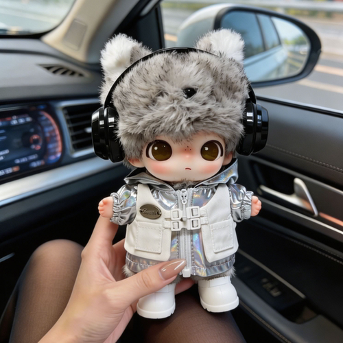 潮流Dimoo滑雪服娃衣秘密话剧社系列衣服狼外婆15cm搪胶公仔玩偶