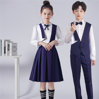 儿童大合唱演出服中小学生大合唱团男女童红领巾朗诵比赛表演服装