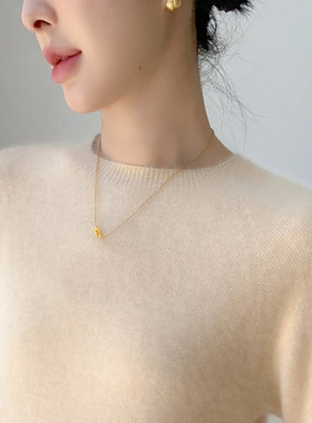 山羊绒一线成衣无缝菠萝针新款秋冬女圆领百搭内搭外穿羊毛打底