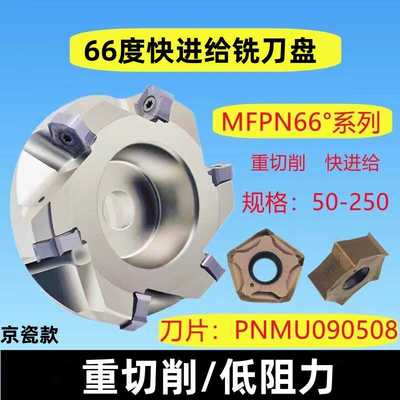 10角快进给双面66度通装铣刀盘