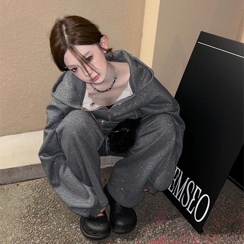 【高级感时尚阔腿裤运动套装】