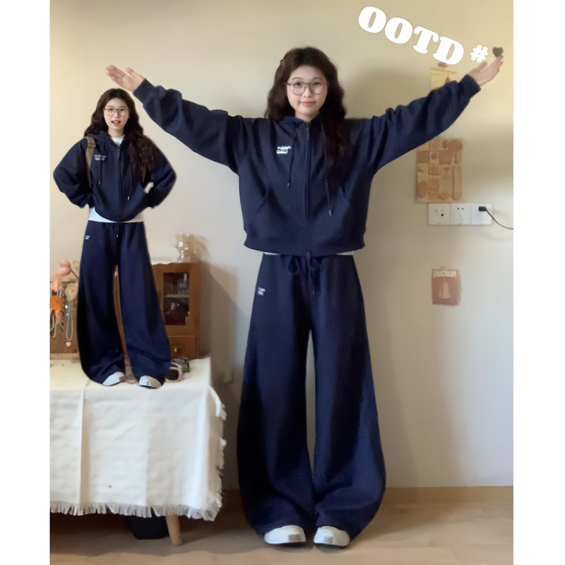 学院风运动套装女春秋季韩版学生宽松显瘦时尚卫衣卫裤休闲两件套