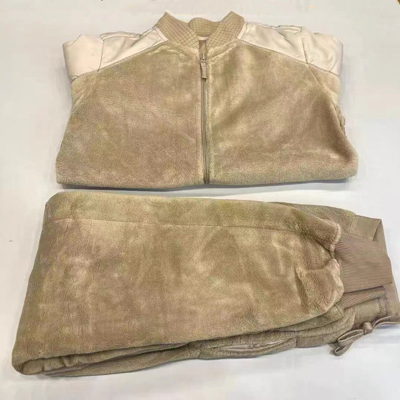 正品新款抓绒衣裤套装土黄色边防绒衣绒裤拉链款秋冬保暖防寒绒衣