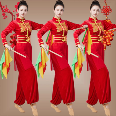 秋冬新款金丝绒秧歌舞蹈服