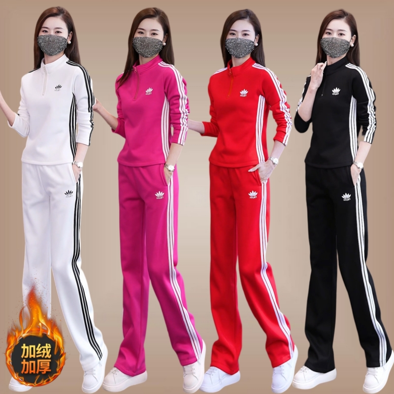 杨丽萍广场舞运动套装新款加绒加厚舞蹈服上衣女纯棉跳舞健身服装