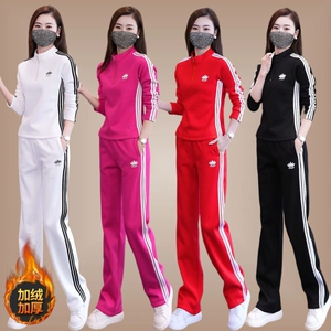 杨丽萍广场舞运动套装新款加绒加厚舞蹈服上衣女纯棉跳舞健身服装