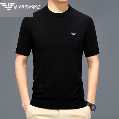 秋冬休闲羊绒圆领半袖打底衫