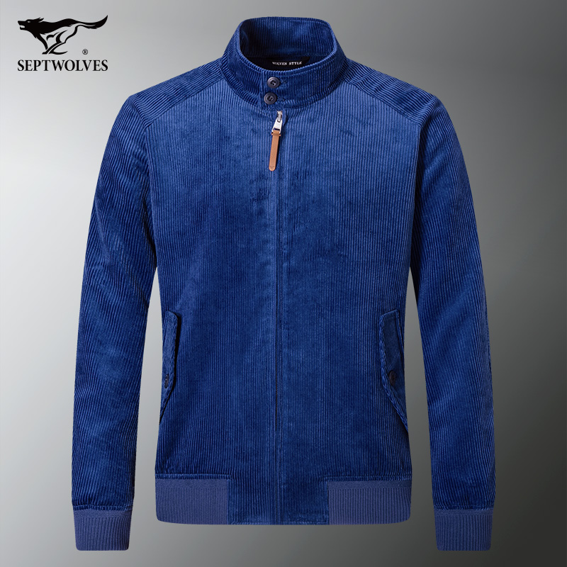 七匹狼潮牌男装灯芯绒夹克
