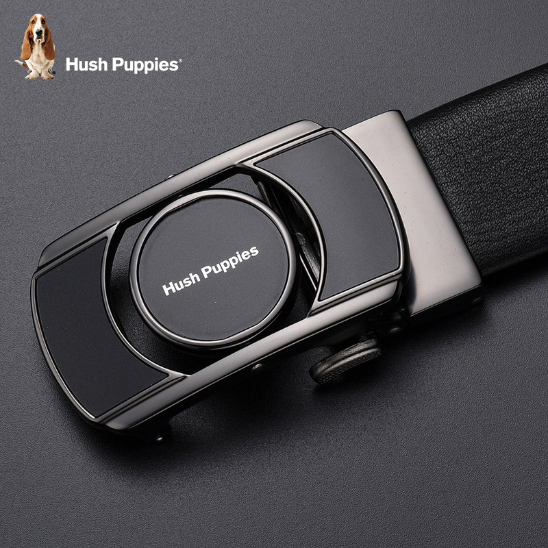 暇步士男旋转圆环真皮时尚皮带