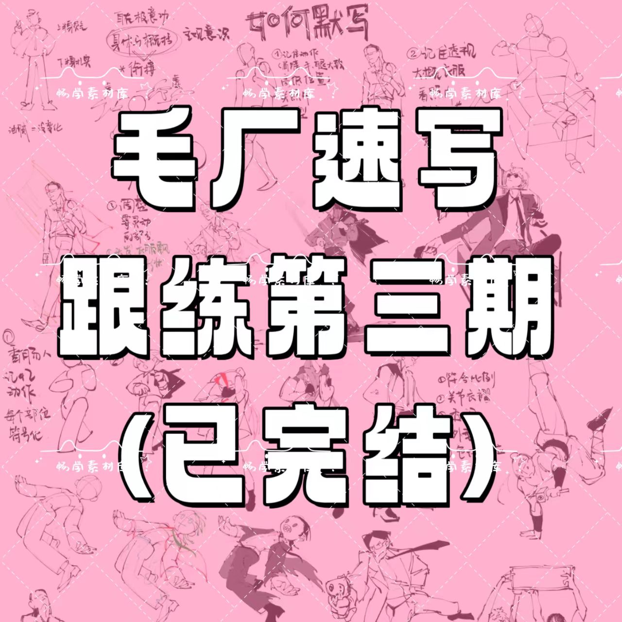 毛厂速写跟练三期超全齐直播跟写全套课2025零基础视频课程带素材